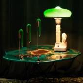 Зеленая студия для записи подкастов