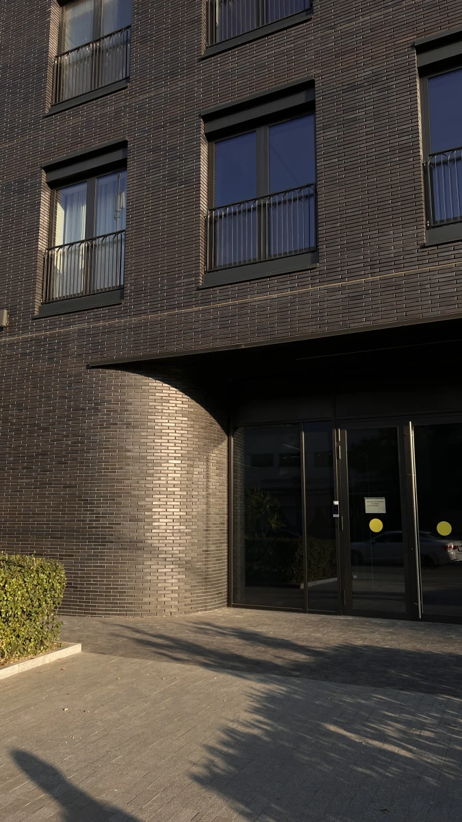 Здание из черного кирпича