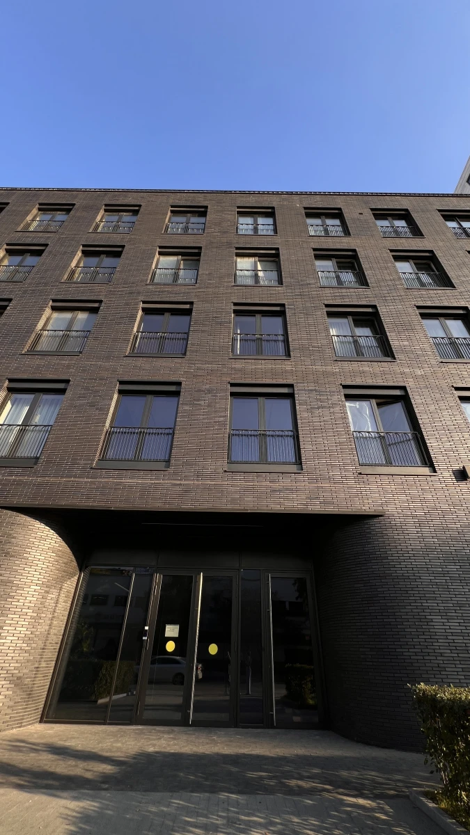 Здание из черного кирпича