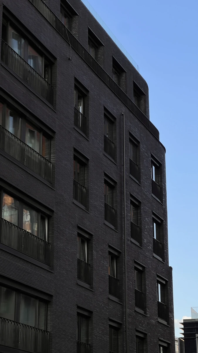 Здание из черного кирпича