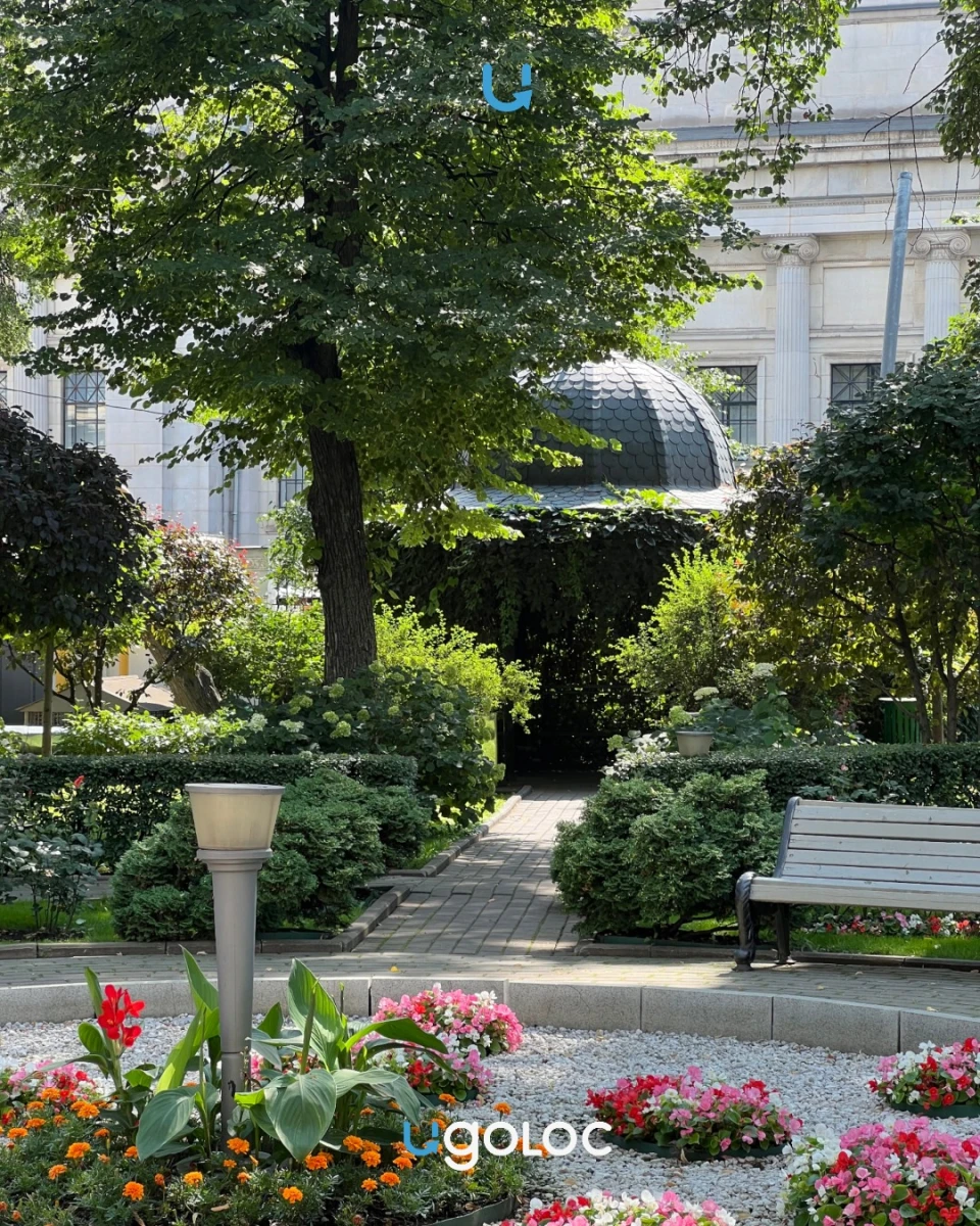 Двор и беседка, увитая плющом