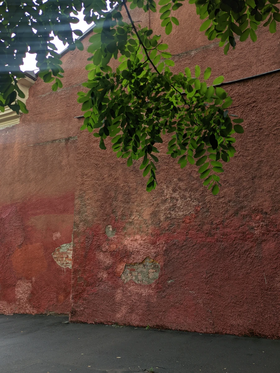 Красная фактурная стена