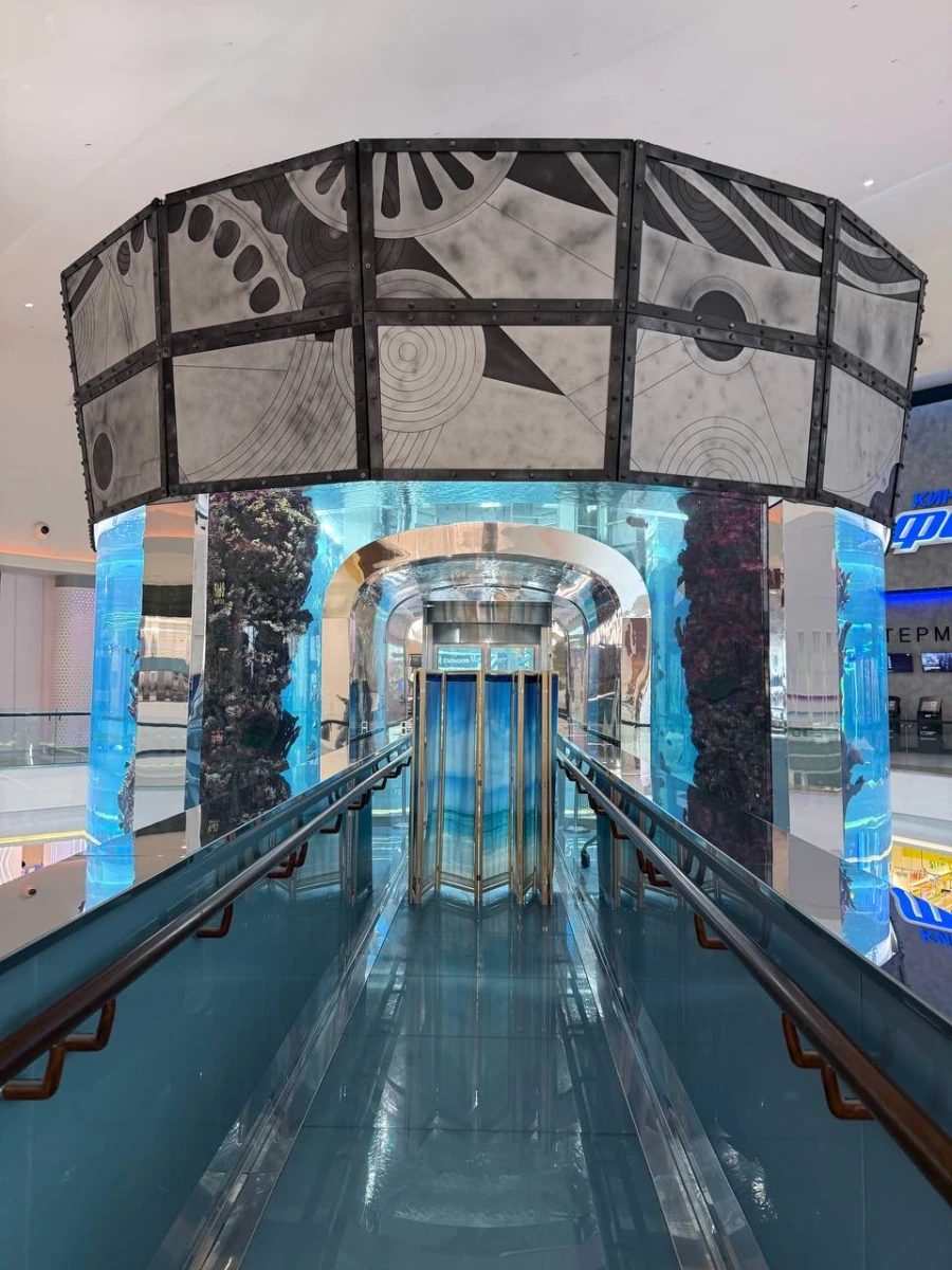 Панорамный лифт в аквариуме