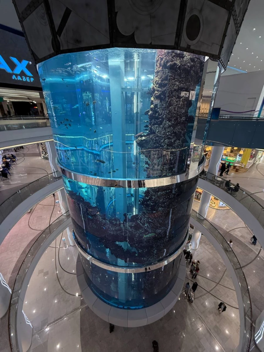 Панорамный лифт в аквариуме