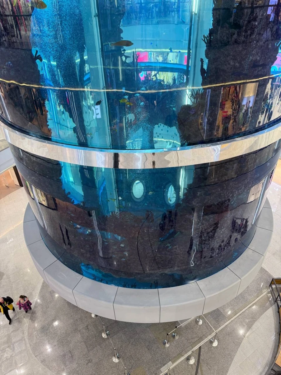 Панорамный лифт в аквариуме