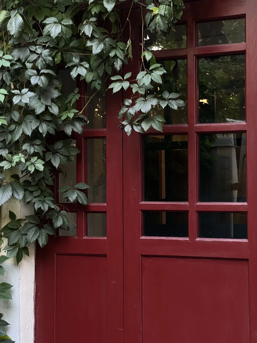 Дверь увитая плющом в Хитровском переулке