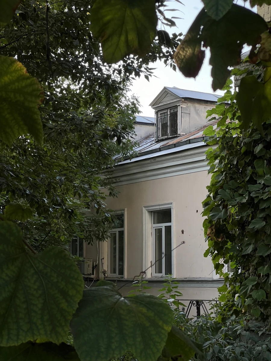 Дверь увитая плющом в Хитровском переулке