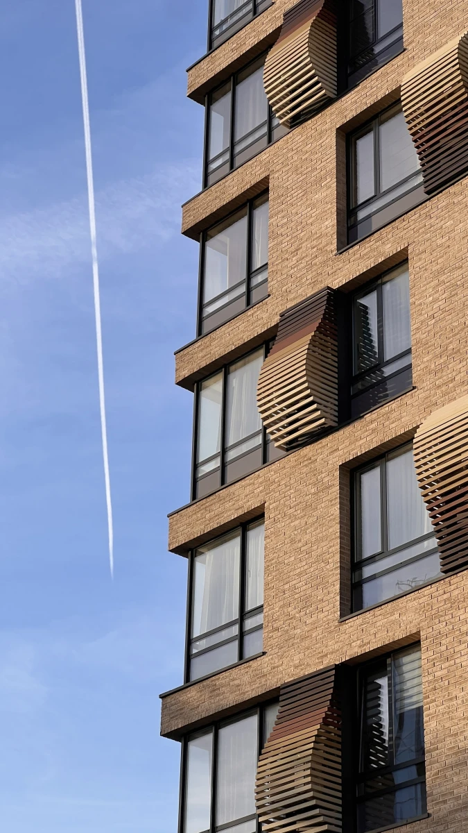 Необычный фасад в ЖК  Level Павелецкая